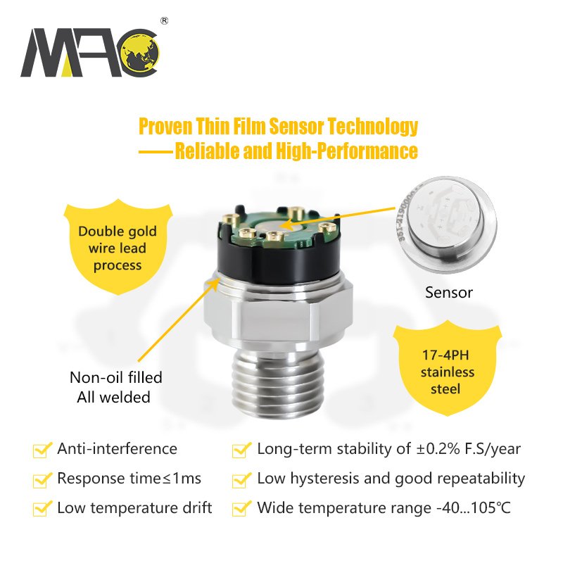 Industrial 100mpa Machine Oil Air Pressure Sensor Transducer Transmitter