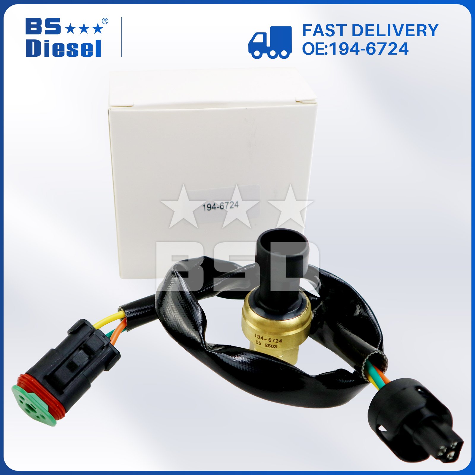Auto Sensors Oil Pressure Sensor 194-6724 for CAT 3406E 3508B 325D 330D C-12 C-15 Engine
