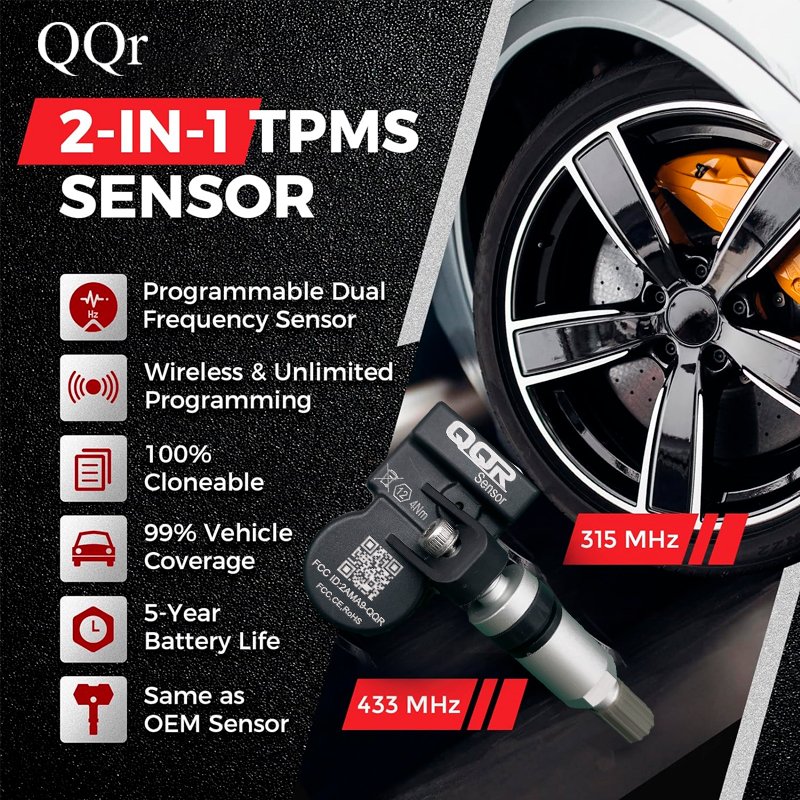 Tire Pressure Sensor Tool 433-315mhz Tpms Sensor Programmable Universal Tpms Sensor for All Cars Programming Universal Tpms