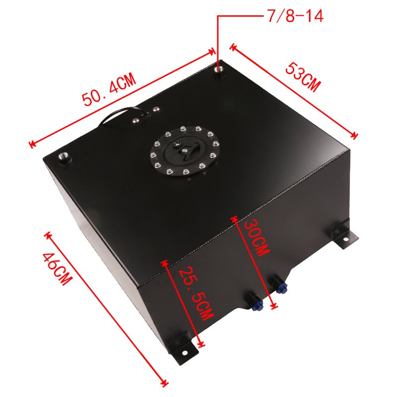 Car Modified Car Fuel tank Without Sensor 30L 7.925Gallons Aluminum Alloy OC-1018-60/OC-1017-60 Silver and Black Plastic Cover