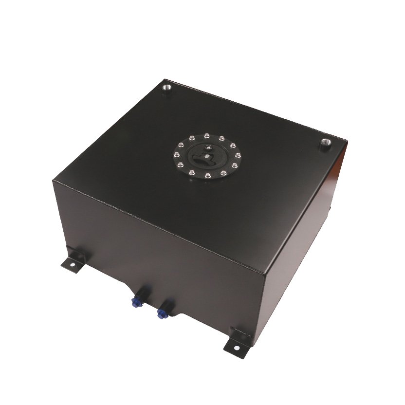Car Modified Car Fuel tank Without Sensor 30L 7.925Gallons Aluminum Alloy OC-1018-60/OC-1017-60 Silver and Black Plastic Cover