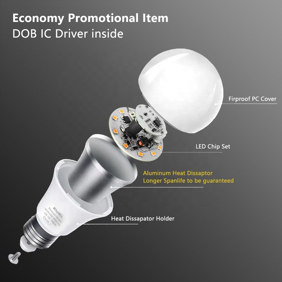 Long Lifespan Smart Dusk to Dawn Motion Sensor Activated LED Bulb with PIR Motion Sensor Adjustable Sensitivity Auto Switch