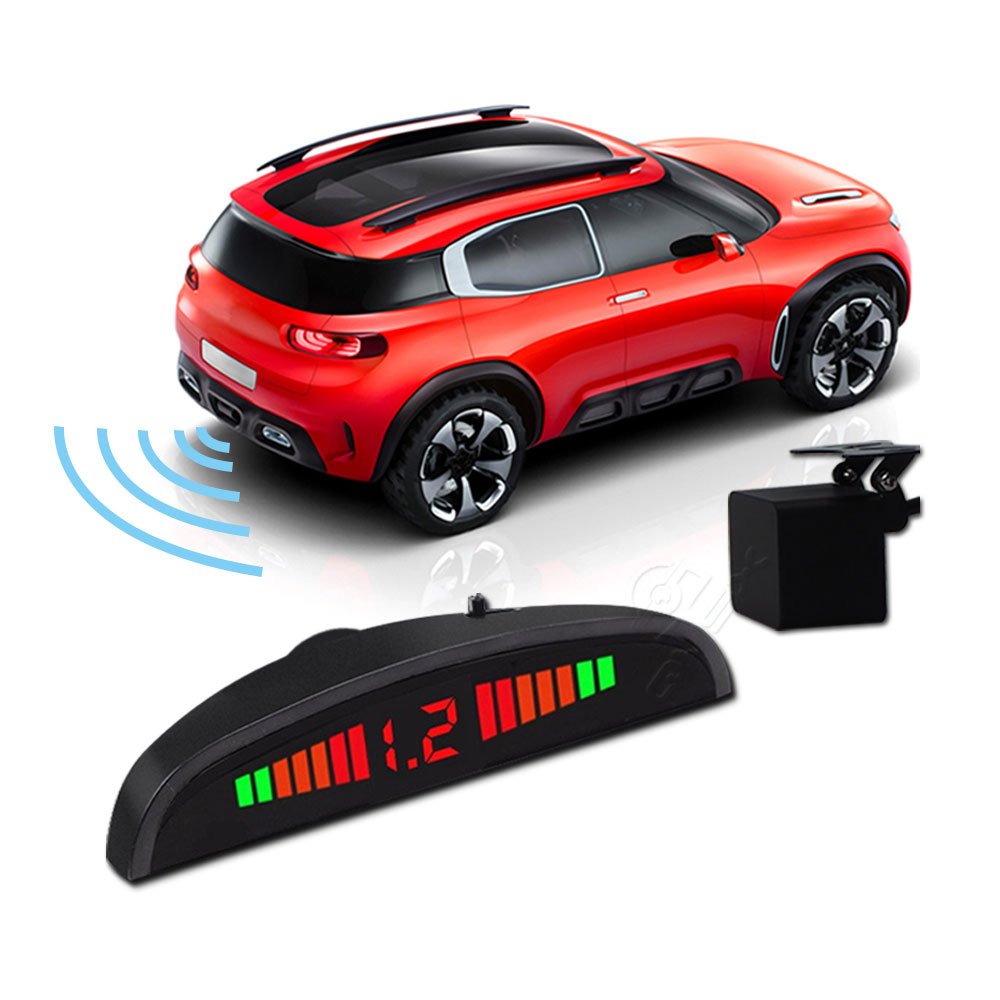 0-10m Car LED Parking Sensor Monitor Auto Reverse Radar Detector System LED Backlight Display 12V Parking Assistance Car Alarms