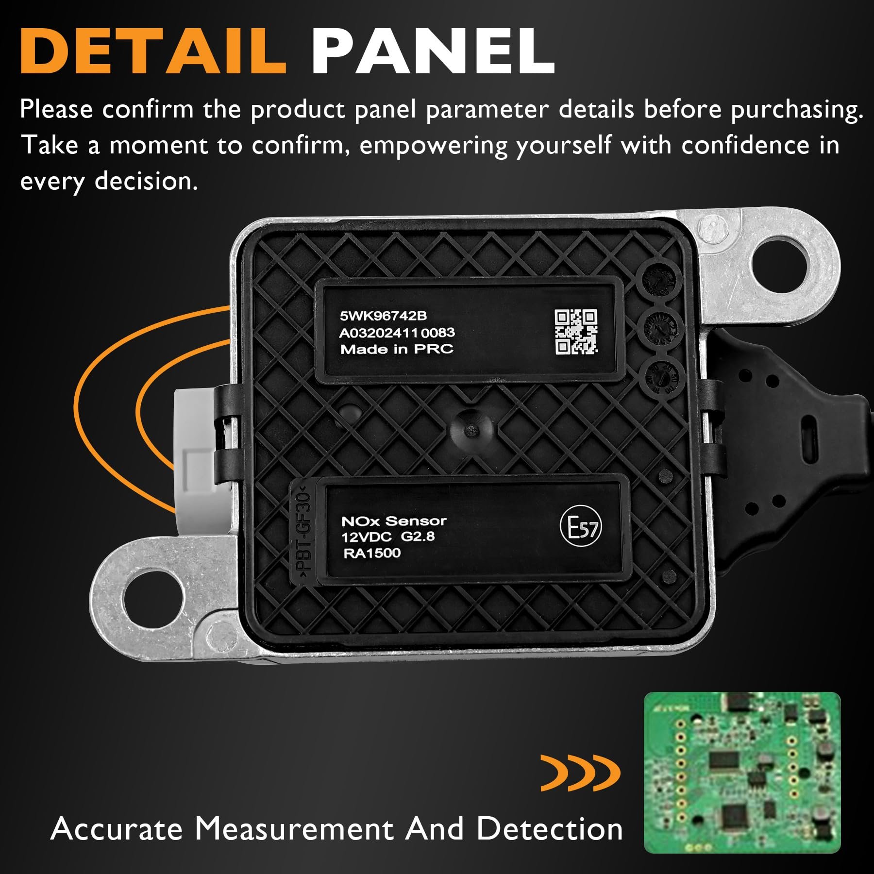 4326873 NOx Sensor Inlet 5WK96742B Nitrogen Oxide Sensor Compatible for 2013-2018 Dodge Ram 2500 3500 4500 5500