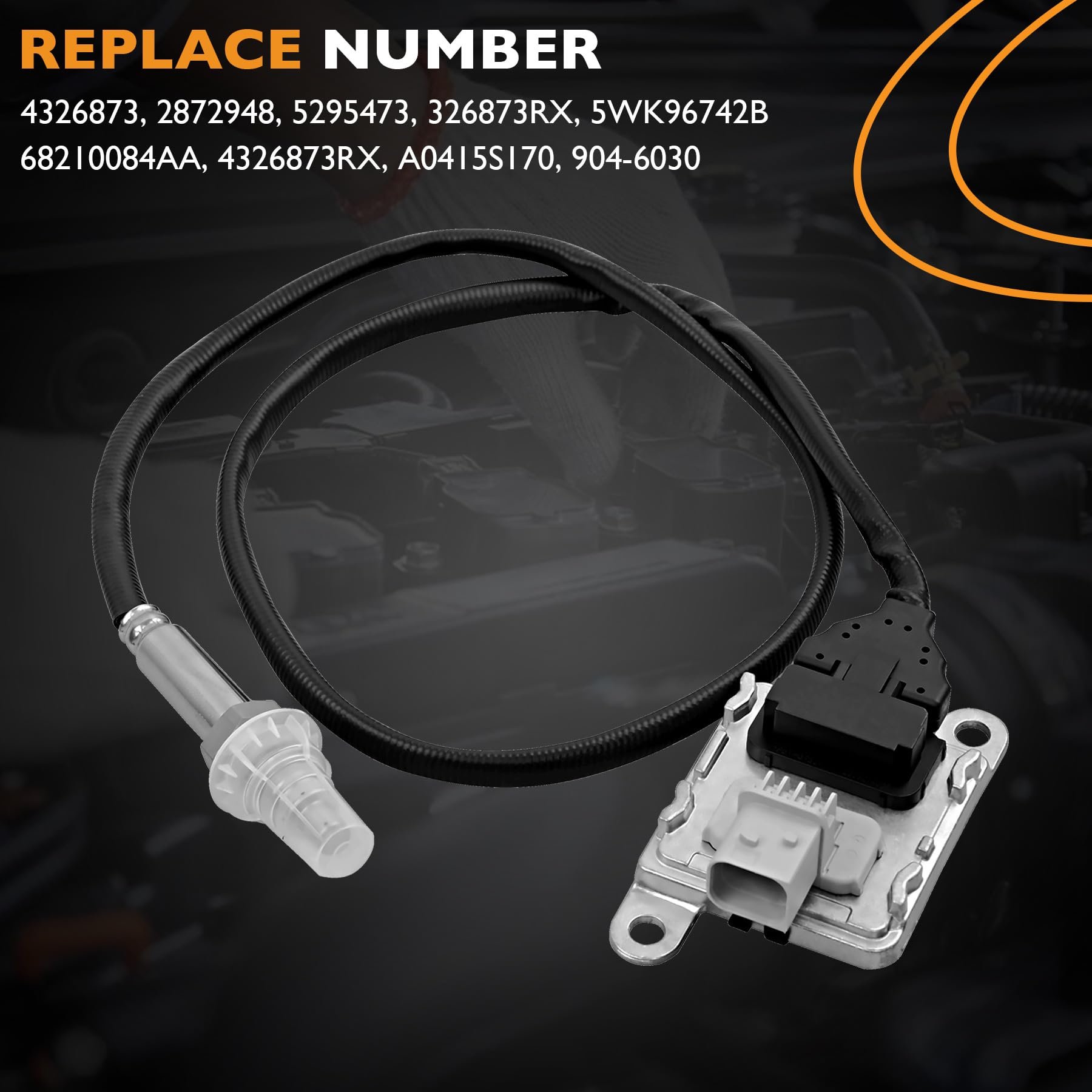 4326873 NOx Sensor Inlet 5WK96742B Nitrogen Oxide Sensor Compatible for 2013-2018 Dodge Ram 2500 3500 4500 5500