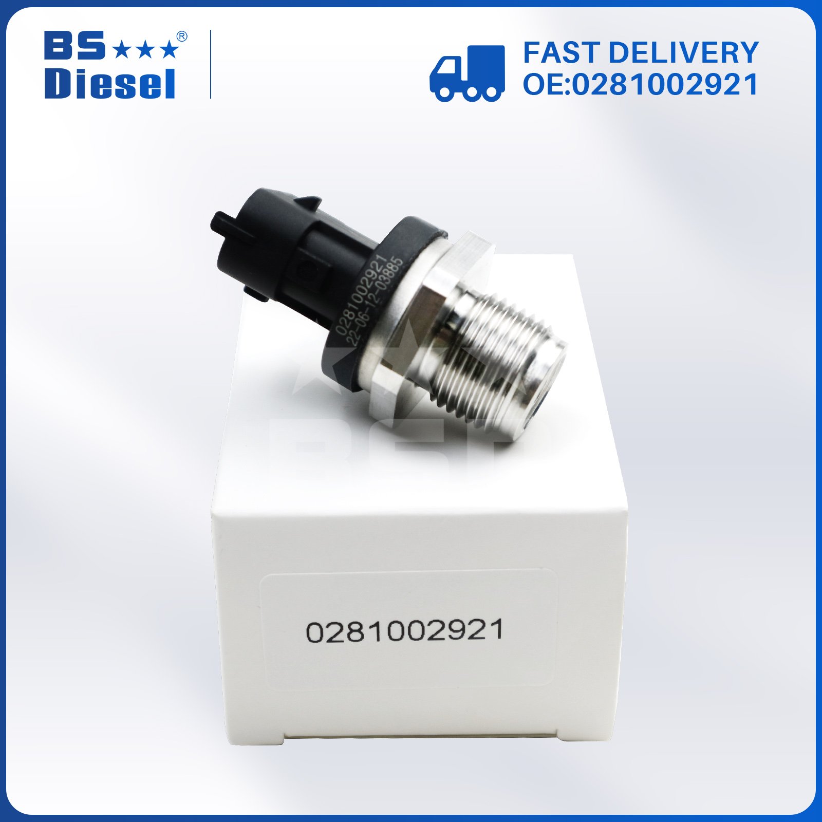 Automotive Parts Auto Sensors Fuel Rail Pressure Sensor 0281002921 for Fiat Iveco Honda Nissan Opel Renault