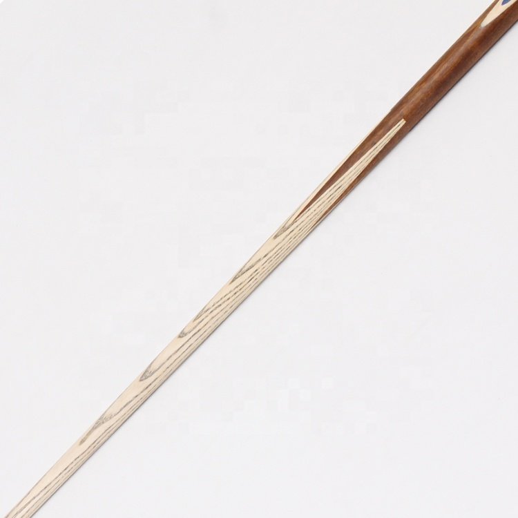 TQG-JX-024 57-Inch Snooker Cue with 9.5mm Rod Tip 11.5mm Wax Wood Single Ash Cue Steel Joint Ebony Butt Sleeve 1 Piece Minimum