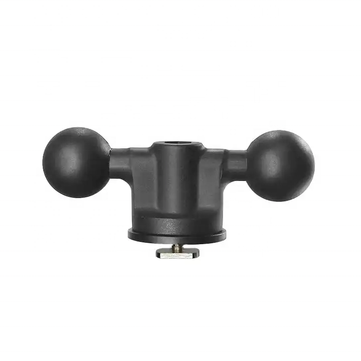 Matt Black 1''B Ball Head Double Ball Head Adapter Extension Joint Mount Adapter Connect Dashboard Car Vehicle Accessories