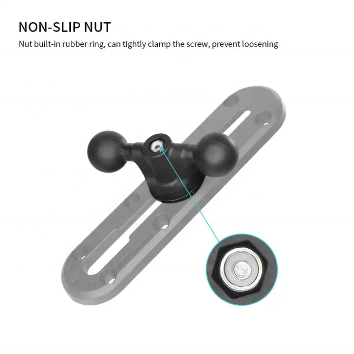 Matt Black 1''B Ball Head Double Ball Head Adapter Extension Joint Mount Adapter Connect Dashboard Car Vehicle Accessories