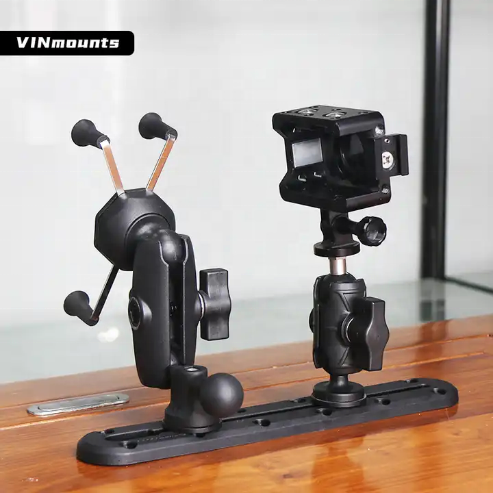 Matt Black 1''B Ball Head Double Ball Head Adapter Extension Joint Mount Adapter Connect Dashboard Car Vehicle Accessories