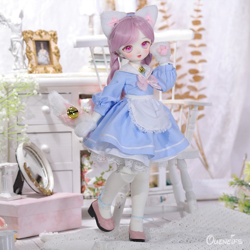BJD Doll Naiko 1/4 Meow and Jingle Bell Tail Decorative Style Cute and Delicate Doll Excellent Gift for Children