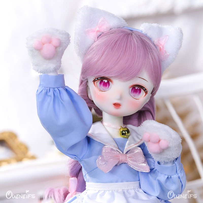 BJD Doll Naiko 1/4 Meow and Jingle Bell Tail Decorative Style Cute and Delicate Doll Excellent Gift for Children