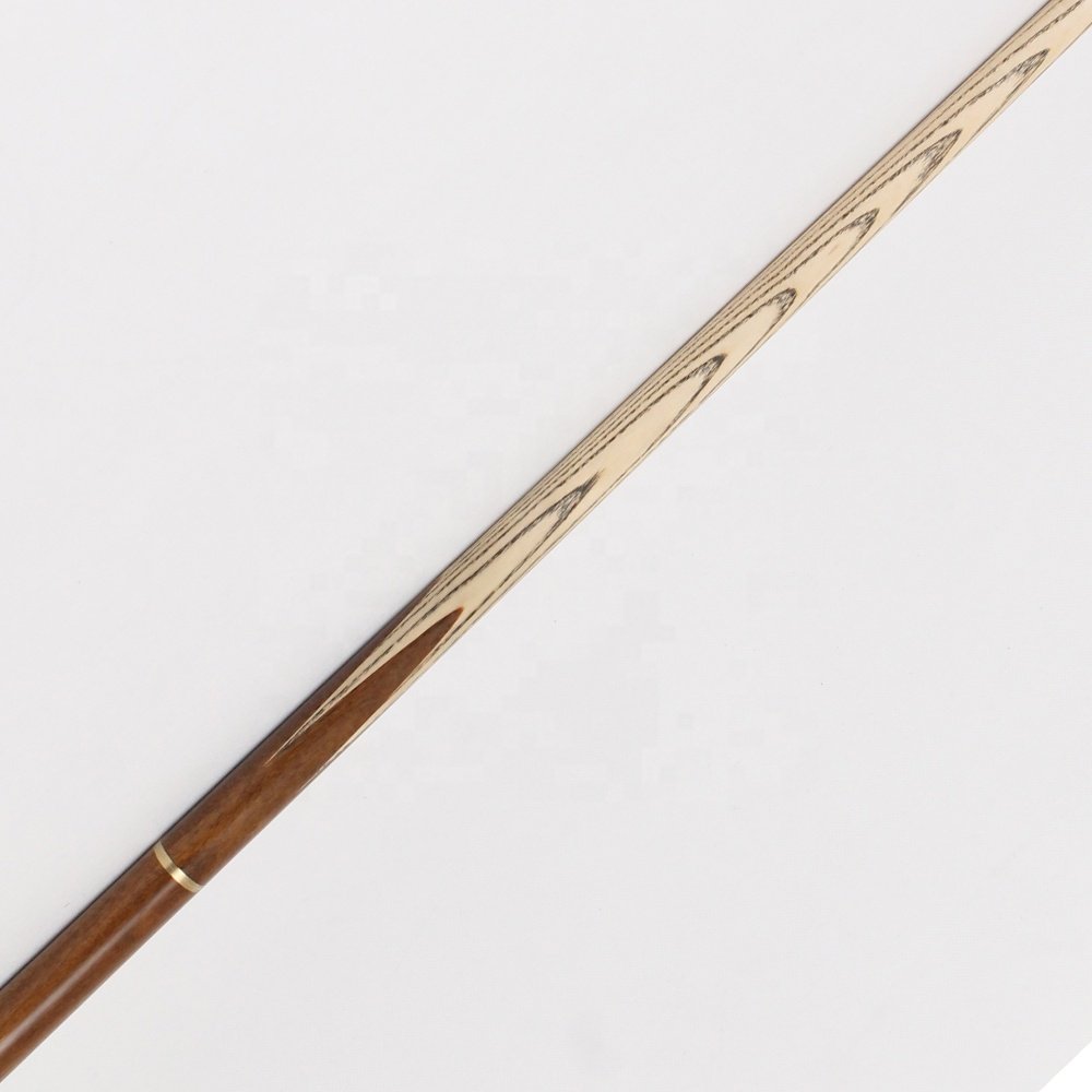 TQG-JX-016 Snooker Cue Ash Wood 3/4 Style 57-Inch White Wax Wood with Tail Hole and 9.5mm Tip Single Cue with Decal Grip