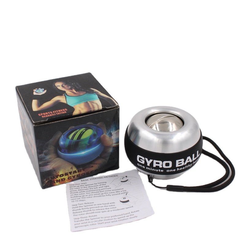 All-Metal Auto-Start Power Gyro Ball Hand Wrist Forearm Trainer Strengthener Weighted for Exercise Arm & Joint Muscle