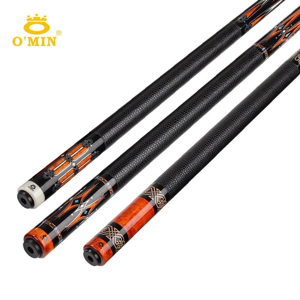 OMIN XF-B1-3 Billiard Pool Cue 12.8mm Tip Carbon Tube 55cm Leather Grip Adjustable Weigh Bolt Billiard Cue Stick
