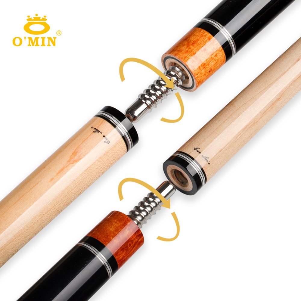 OMIN XF-B1-3 Billiard Pool Cue 12.8mm Tip Carbon Tube 55cm Leather Grip Adjustable Weigh Bolt Billiard Cue Stick