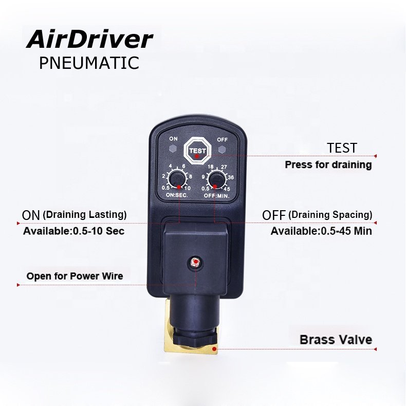 2/2 Way Water Auto Drain Solenoid Valve With Timer OPT-A/OPT-B