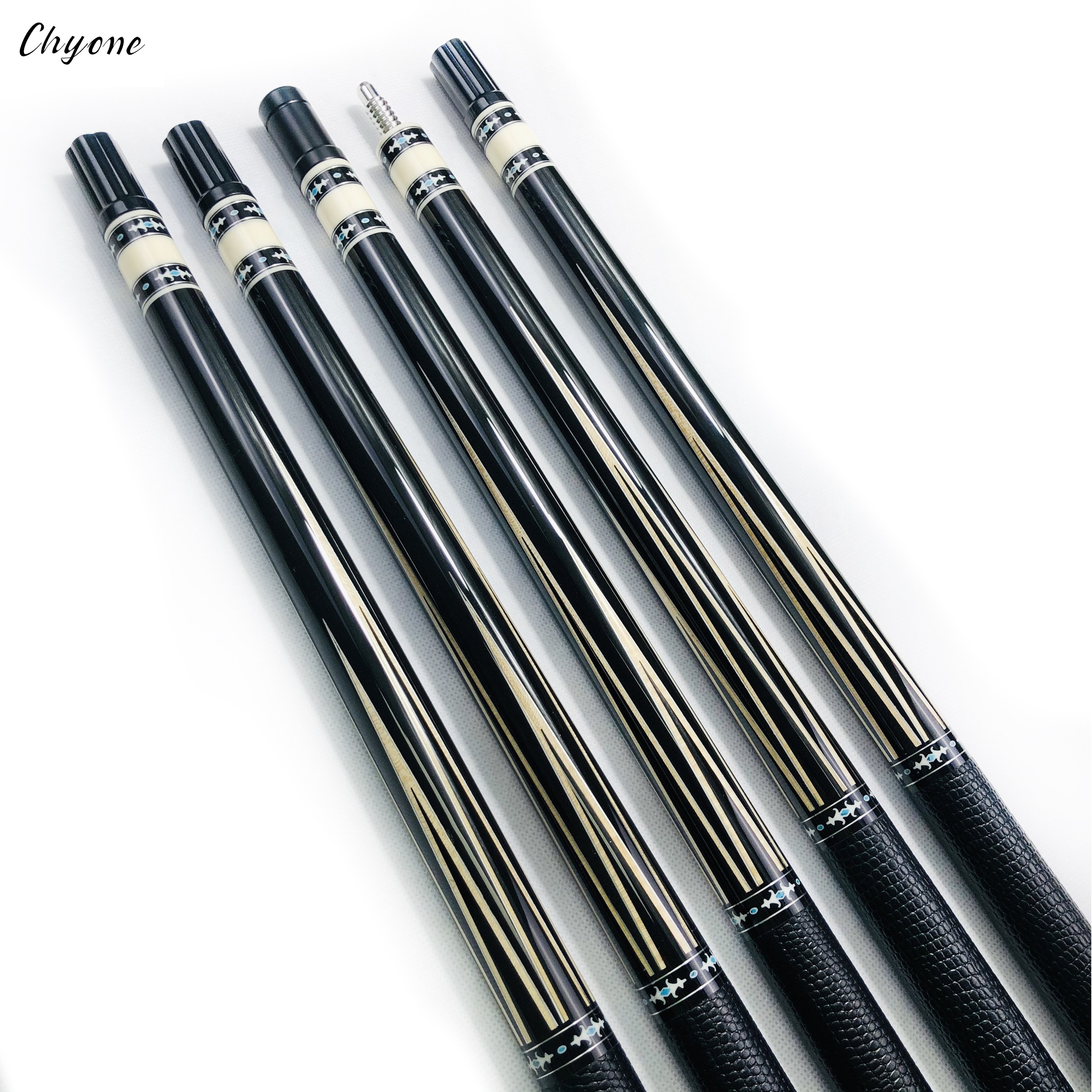 Pool Cue Chyone Custom Silver Points Inlay Black Ebony JMC Hard Maple Shafts 1/2 Joint Carom Cue Stick Billiard Cue