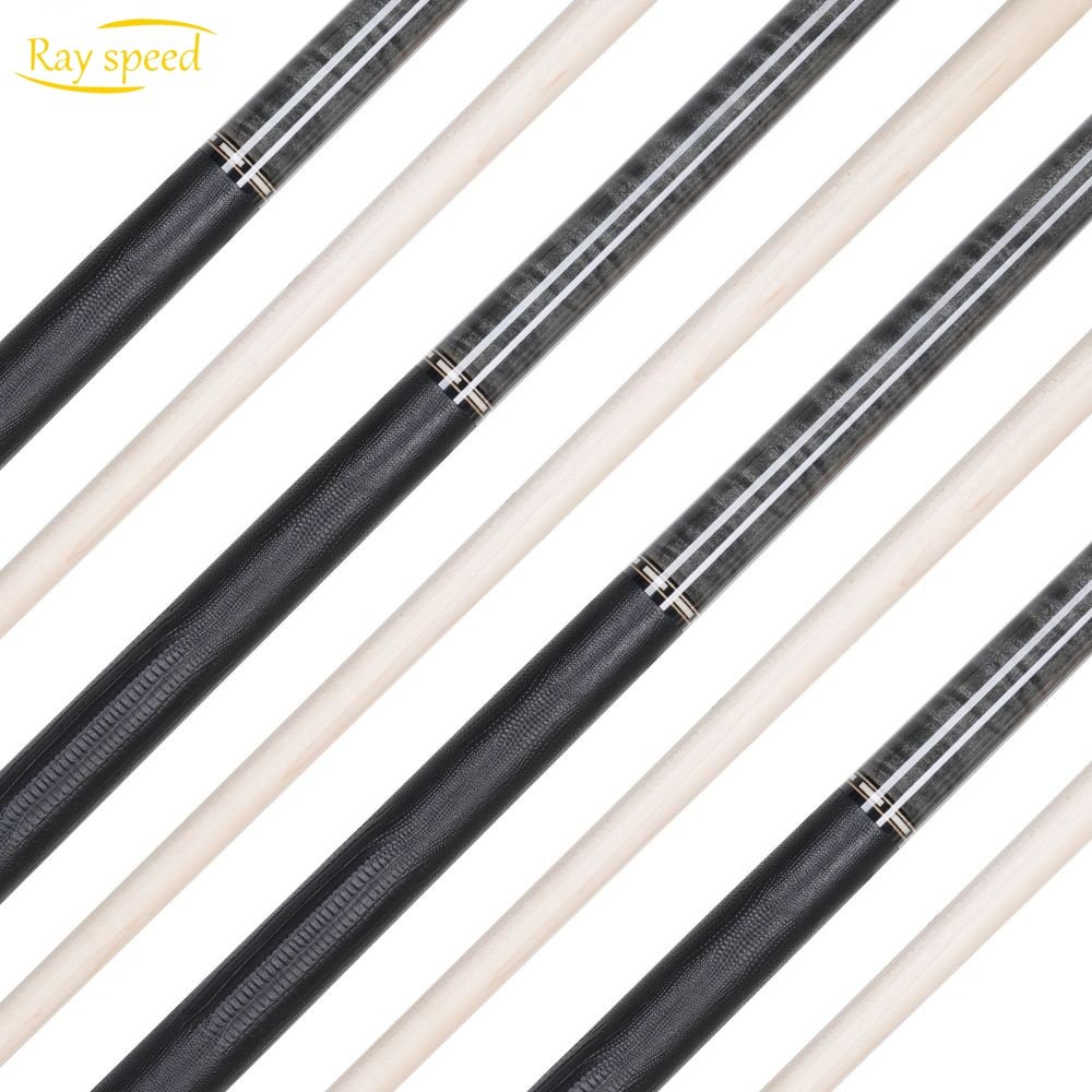 Xmlinco Handmade Billiard Sticker Pool Cue Lizard Leather Warp Curly Wood 12.5mm Tip Size Hard Maple Shaft 58 Inches