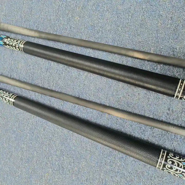 New Arrival Black Technic Premium 58Inches Real Carbon Fiber Billiard Pool Cue Liner / Leather Butt with 12.5mm Tip for Sale