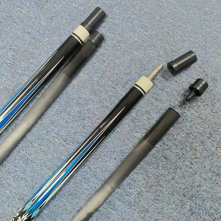 New Arrival Black Technic Premium 58Inches Real Carbon Fiber Billiard Pool Cue Liner / Leather Butt with 12.5mm Tip for Sale
