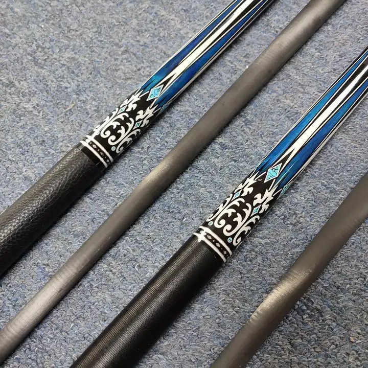 New Arrival Black Technic Premium 58Inches Real Carbon Fiber Billiard Pool Cue Liner / Leather Butt with 12.5mm Tip for Sale