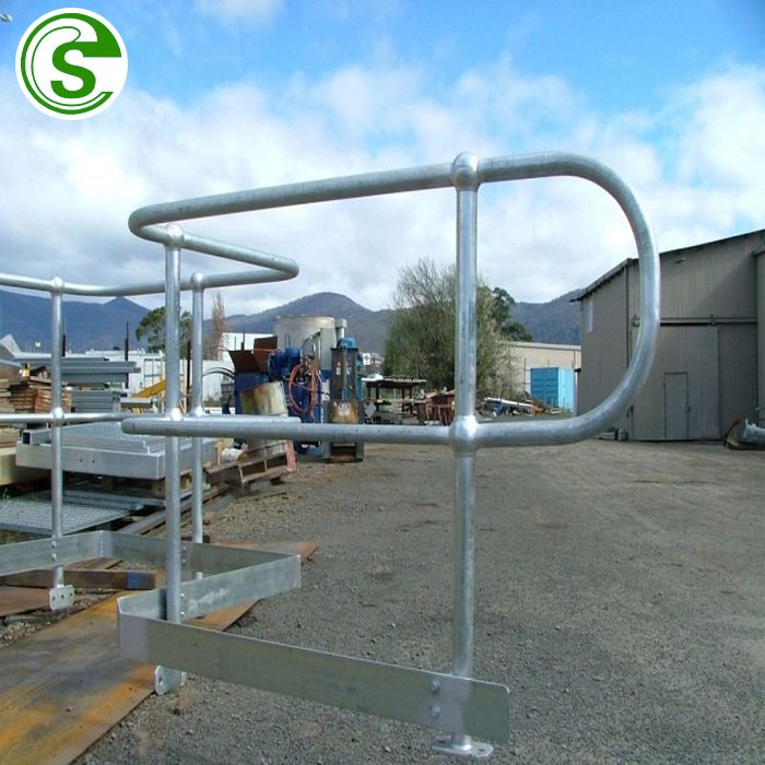 Hot Dip Galvanized Traffic Barrier Ball Joint Steel Pipe Railing Stanchion Post Grating Fence Handrail Stanchion