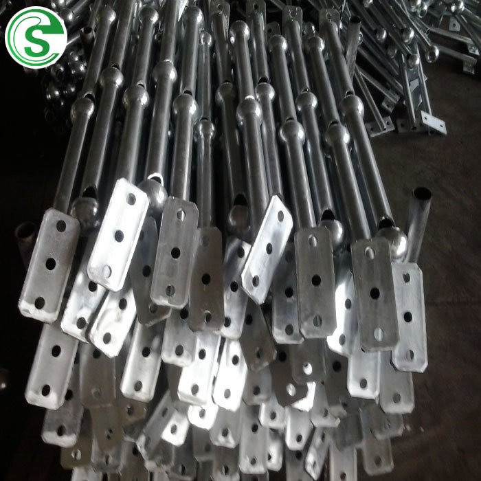 Hot Dip Galvanized Traffic Barrier Ball Joint Steel Pipe Railing Stanchion Post Grating Fence Handrail Stanchion