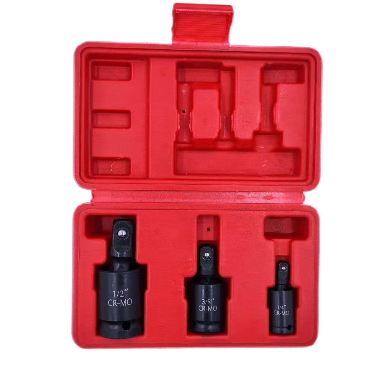 3-pcs 1/2" Dr 3/8" 1/4" Socket Ball Head Catraca CR-MO Steel Pneumatic Universal Joints Coupling General Tools Set Kit
