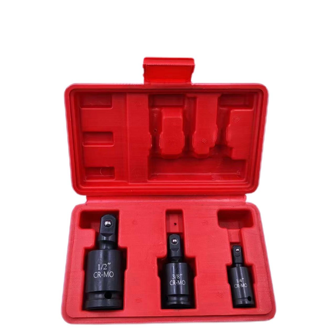 3-pcs 1/2" Dr 3/8" 1/4" Socket Ball Head Catraca CR-MO Steel Pneumatic Universal Joints Coupling General Tools Set Kit