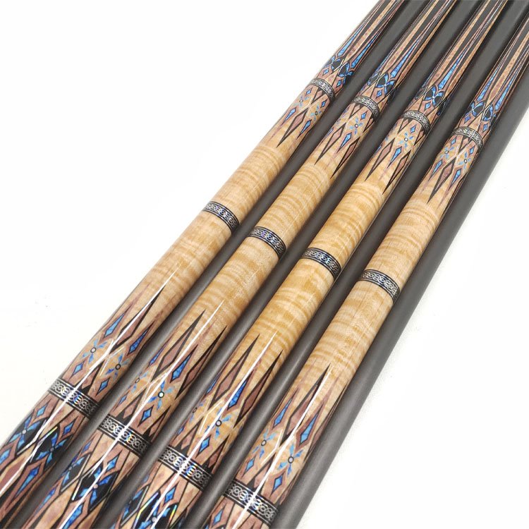 Canadian Maple Sticker Butt 12.5mm Tips Carbon Fiber Shaft Billiard Pool Cue Stick Black 8 Ball Cues