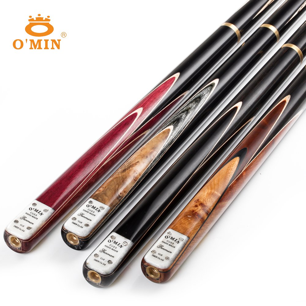 O'MIN GUNMAN 3/4 Piece Snooker Billiard Cue Kit Case with Telescopic Extension 9.5-10mm Tip Snooker Stick Cue