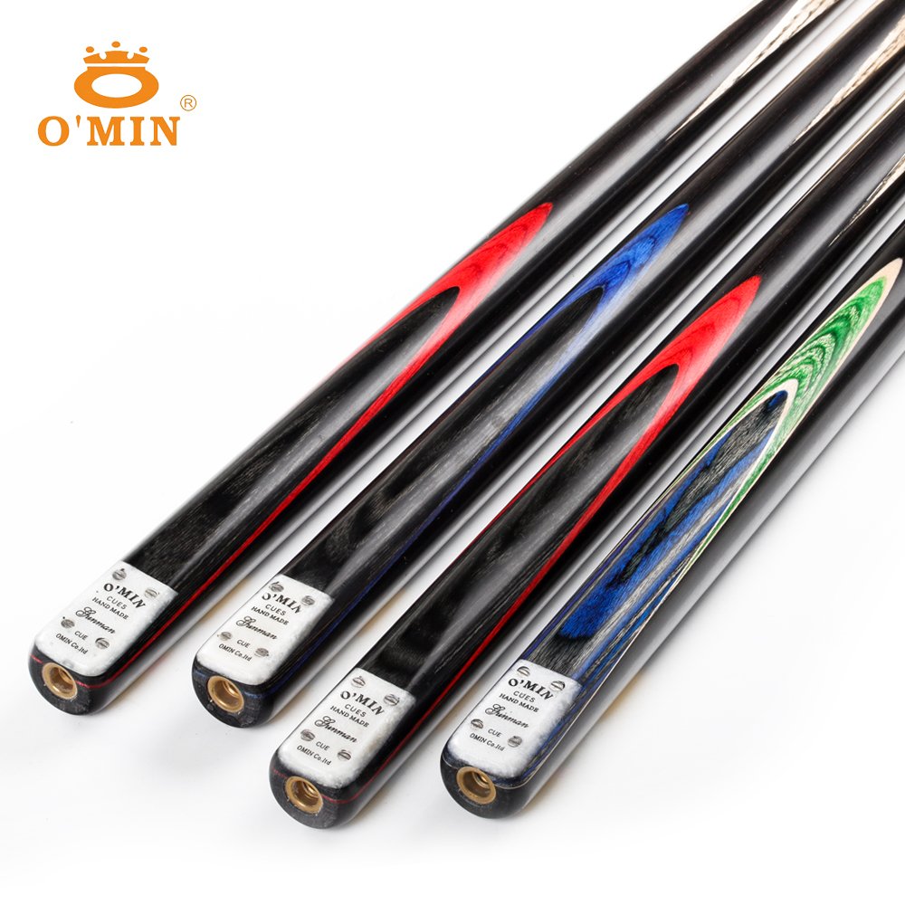 O'MIN GUNMAN 3/4 Piece Snooker Billiard Cue Kit Case with Telescopic Extension 9.5-10mm Tip Snooker Stick Cue