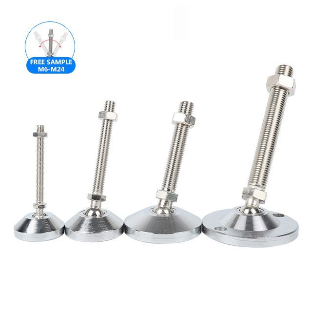 Metal Stainless Steel Heavy Duty Leveling Feet Swivel Adjustable M19 Ball Joint Leveling Feet Machine Feet