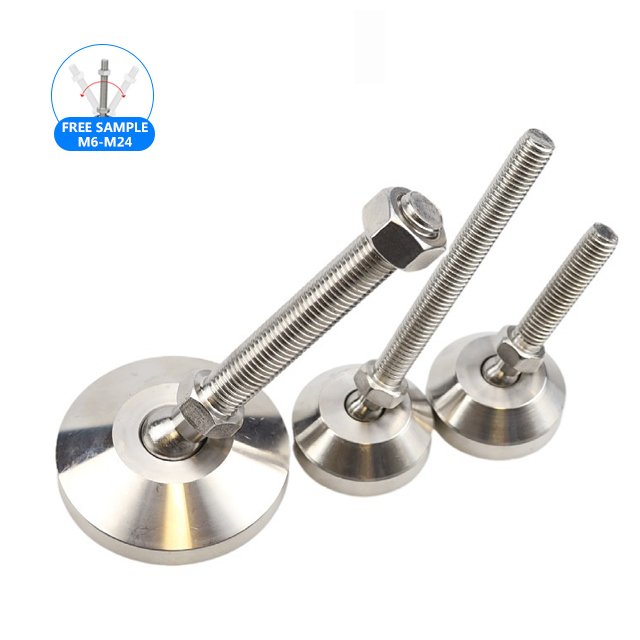 Metal Stainless Steel Heavy Duty Leveling Feet Swivel Adjustable M19 Ball Joint Leveling Feet Machine Feet