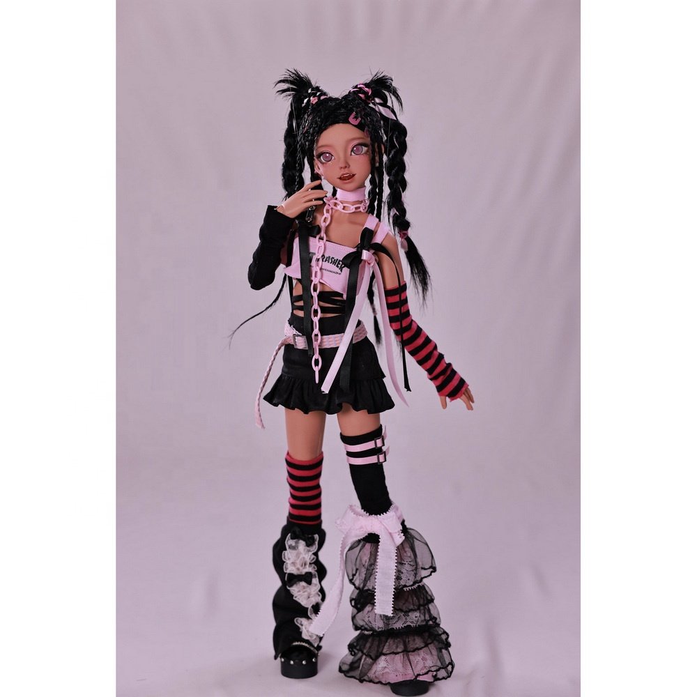 ShugaFairy Emery 1/4 Lolita Pink Rock Rivet Style Y2K Ball-Jointed BJD Doll Fullset Option with Dreadlocks Model Toy for Girls