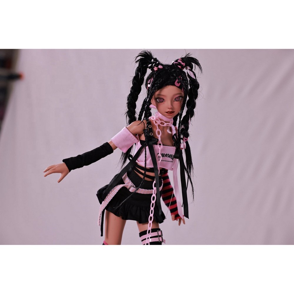 ShugaFairy Emery 1/4 Lolita Pink Rock Rivet Style Y2K Ball-Jointed BJD Doll Fullset Option with Dreadlocks Model Toy for Girls