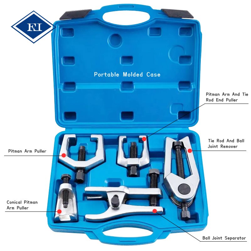5pcs Front End Service Tool Set for Car Auto Including Ball Joint Separator Pitman Arm Puller Tie Rod End Splitter Removal