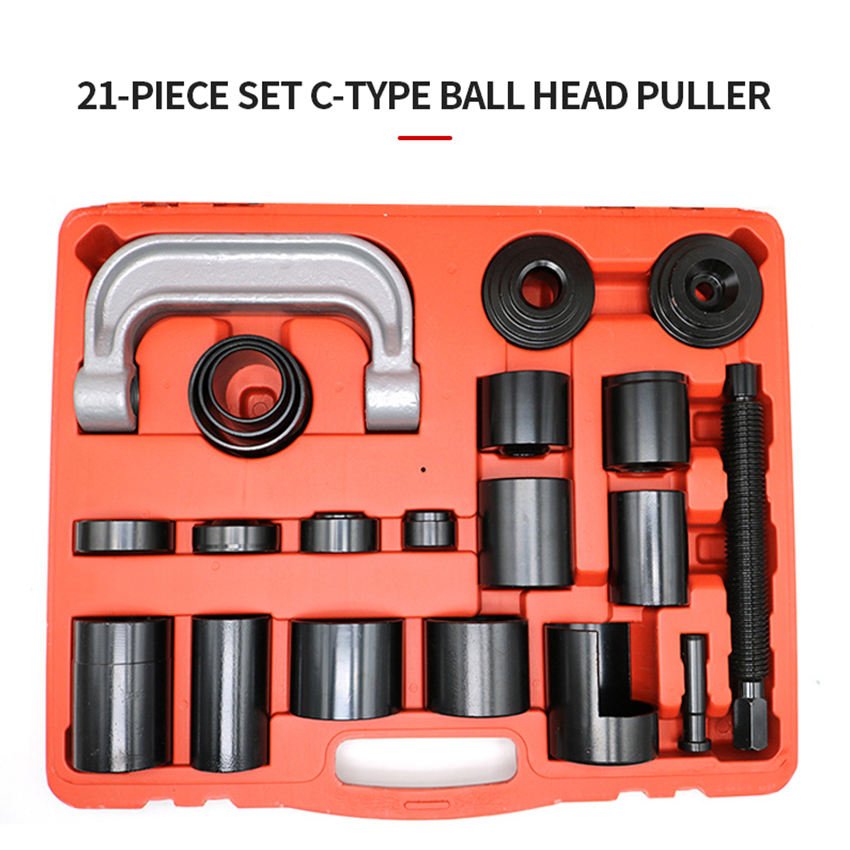 21 Pcs Master Adaptor Set with C-Press Ball Joint Service Kit Removal Tool Kit Ball Head Bearing Puller Set