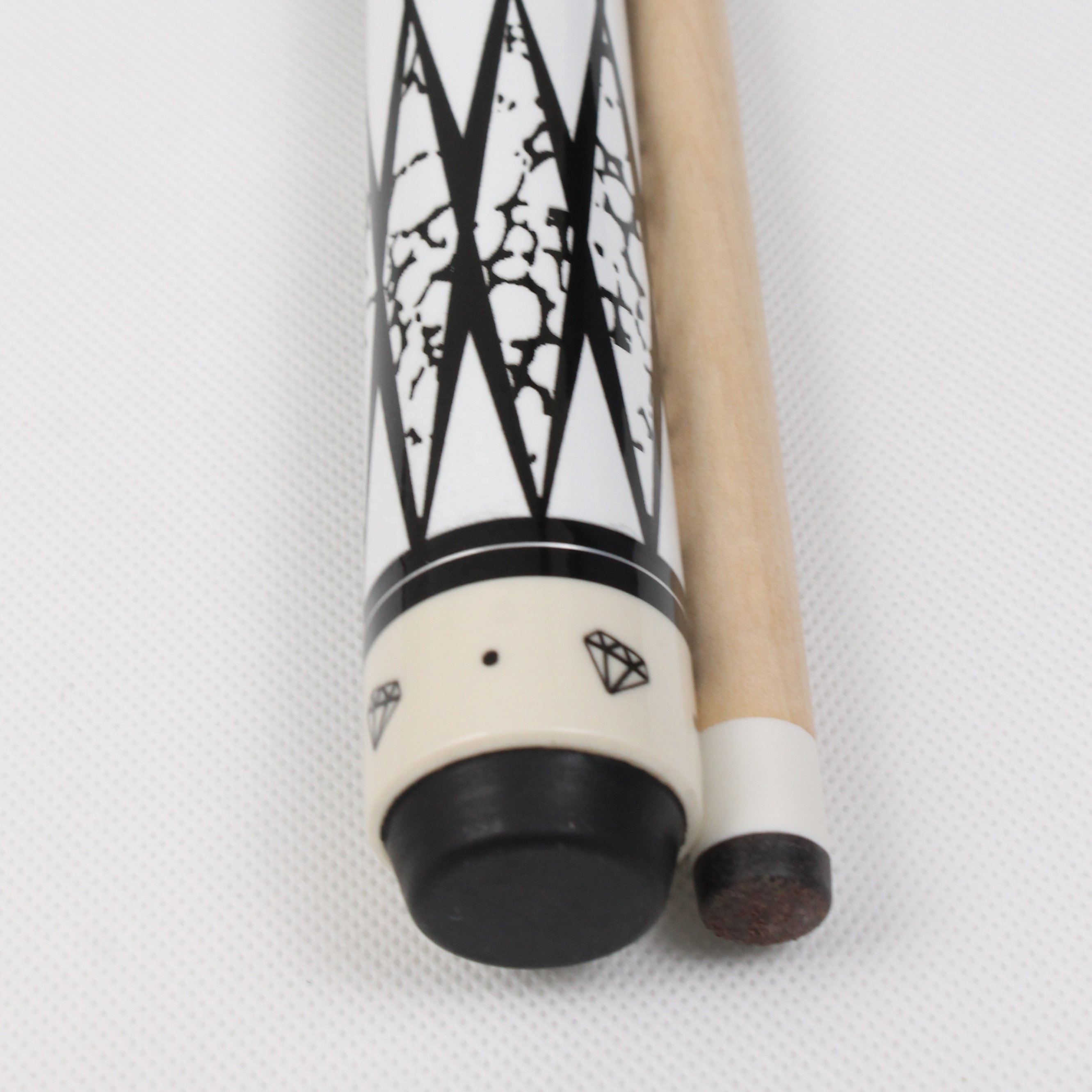 TQG-JX-001-4 Snooker Cue with Ebony Fiberglass Butt Sleeve 13mm Tip High Quality Ash Wood Pool Cue Stick Handmade 1/2 Joint
