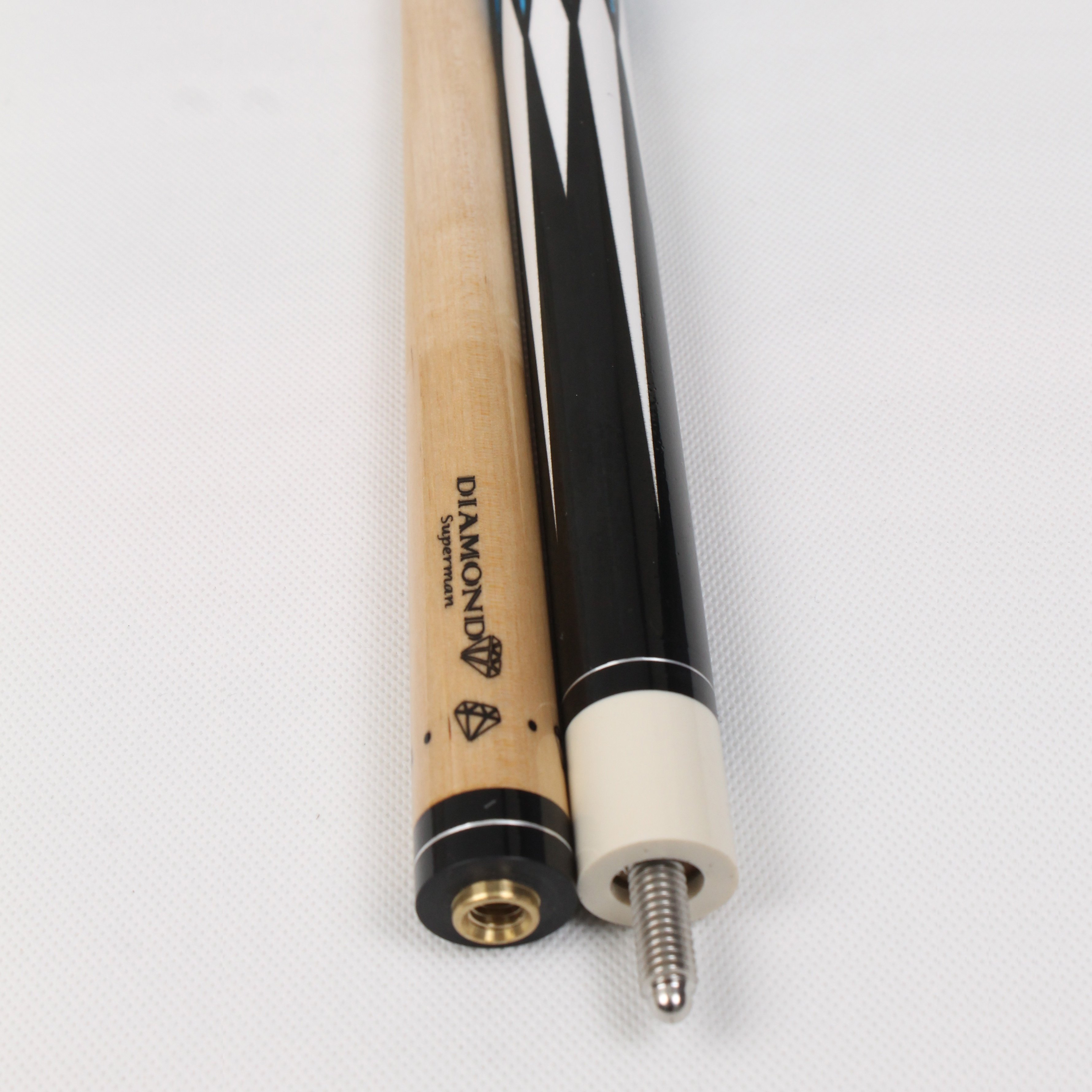 TQG-JX-001-4 Snooker Cue with Ebony Fiberglass Butt Sleeve 13mm Tip High Quality Ash Wood Pool Cue Stick Handmade 1/2 Joint