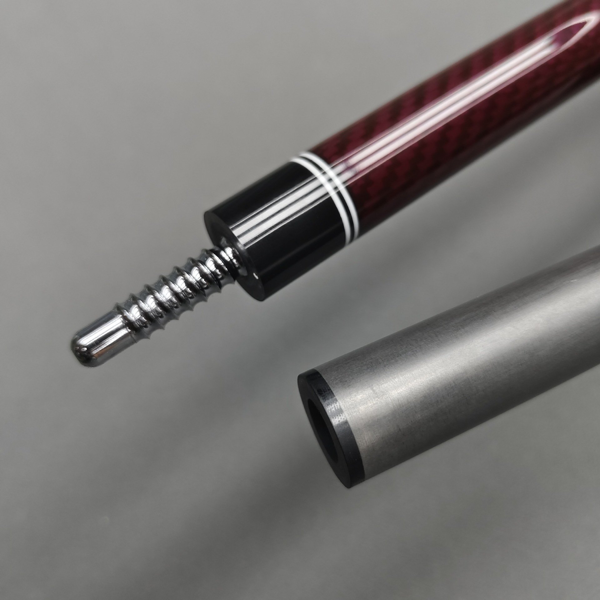 High Quality 1/2 Split Steel Joint 12.75Mm High-End Pure Carbon Fiber Pool Cue Stick
