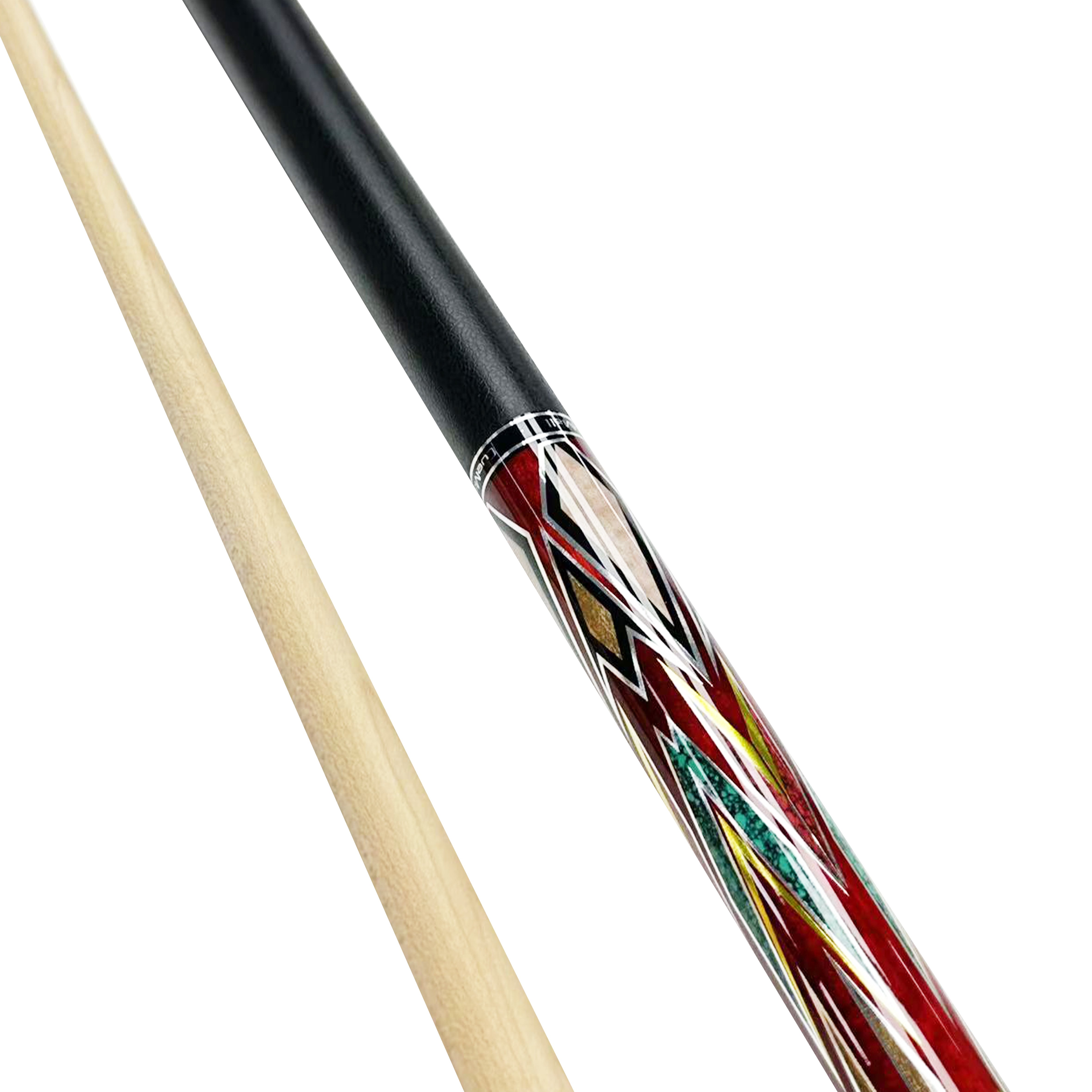 High-End 1/2 Split Clubs for American Nine Ball and Snooker Chinese Billiards with 12.5mm Large Head Made of Maple Butt Sleeve