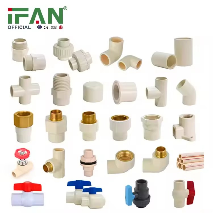 IFAN Factory Manufacturer ASTM 2846 Standard Cpvc Pvc Elbow End Cap Tee Union Coupling Names of Pvc Pipe Fittings for Plumbing