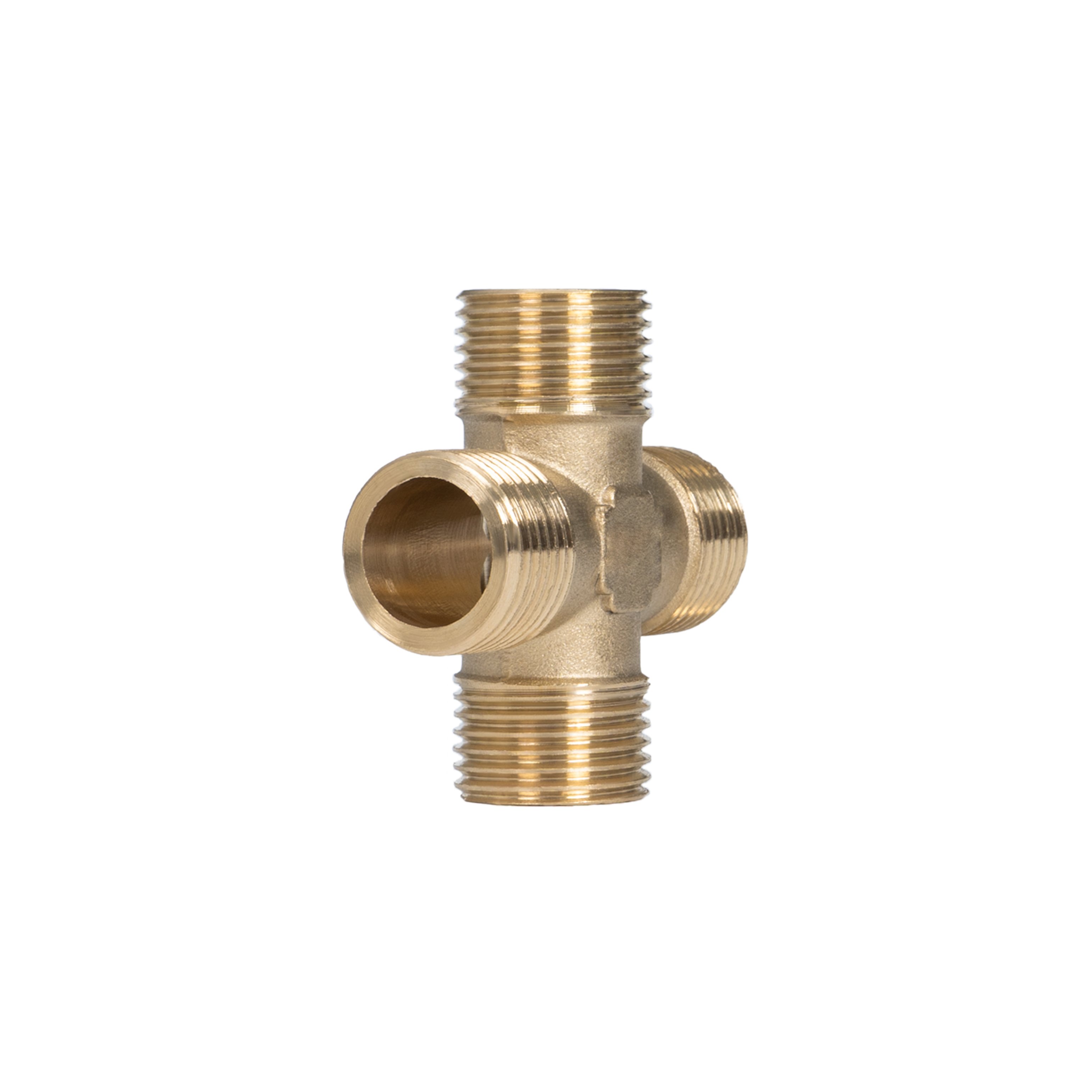 2025 Durable Low Lead Brass 4 Way Crossing Joint Manual Power Ball for HVAC Industry High Temperature Water Media