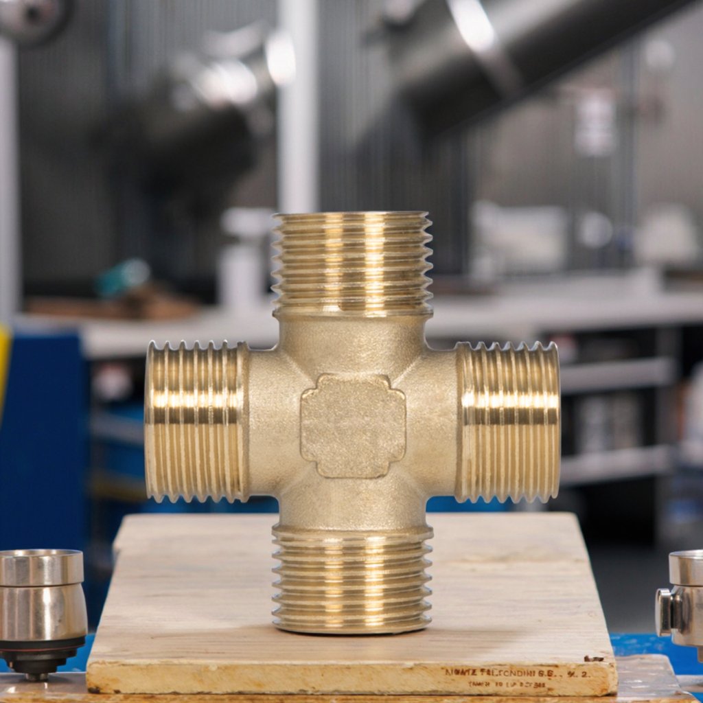 2025 Durable Low Lead Brass 4 Way Crossing Joint Manual Power Ball for HVAC Industry High Temperature Water Media