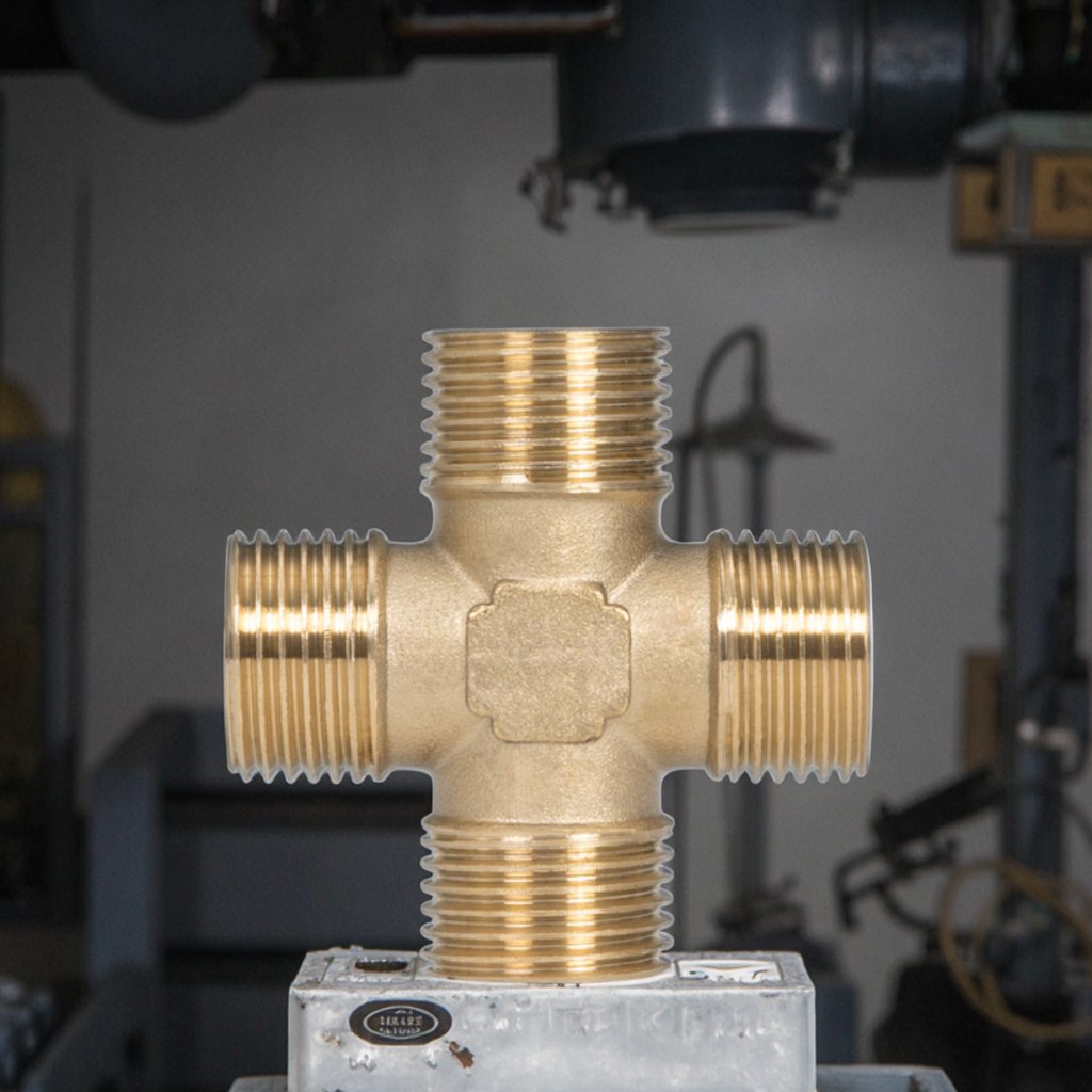2025 Durable Low Lead Brass 4 Way Crossing Joint Manual Power Ball for HVAC Industry High Temperature Water Media