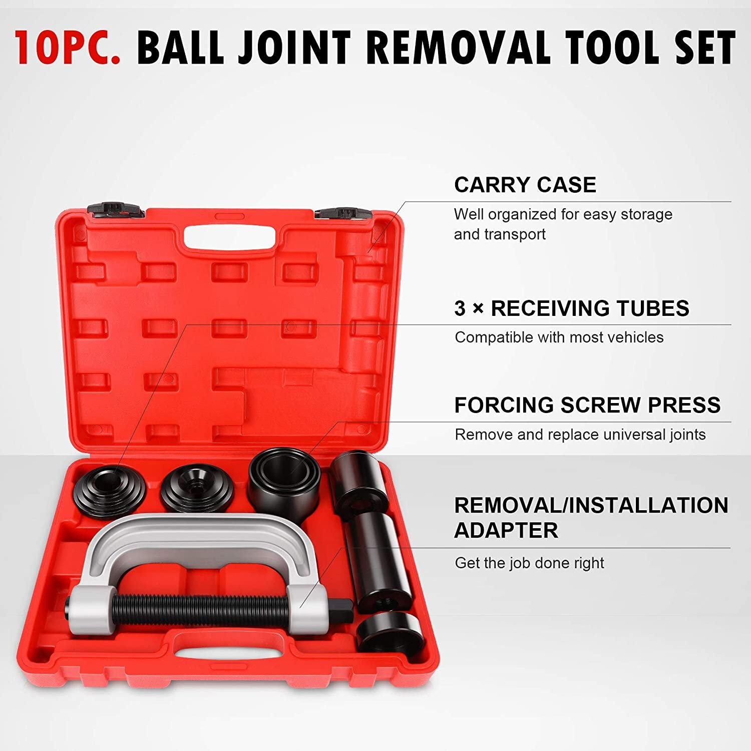 Heavy Duty Ball Joint Press & U Joint Removal Tool Kit with 4x4 Adapters for Most 2WD 4WD Cars Light Trucks