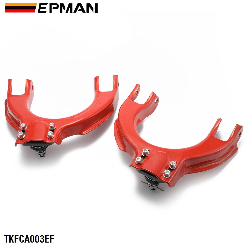 EPMAN Adjustable Front Upper Camber Kit Ball Joint Control Arm Compatible for Honda Civic CRX EF DA 88-91 TKFCA003EF