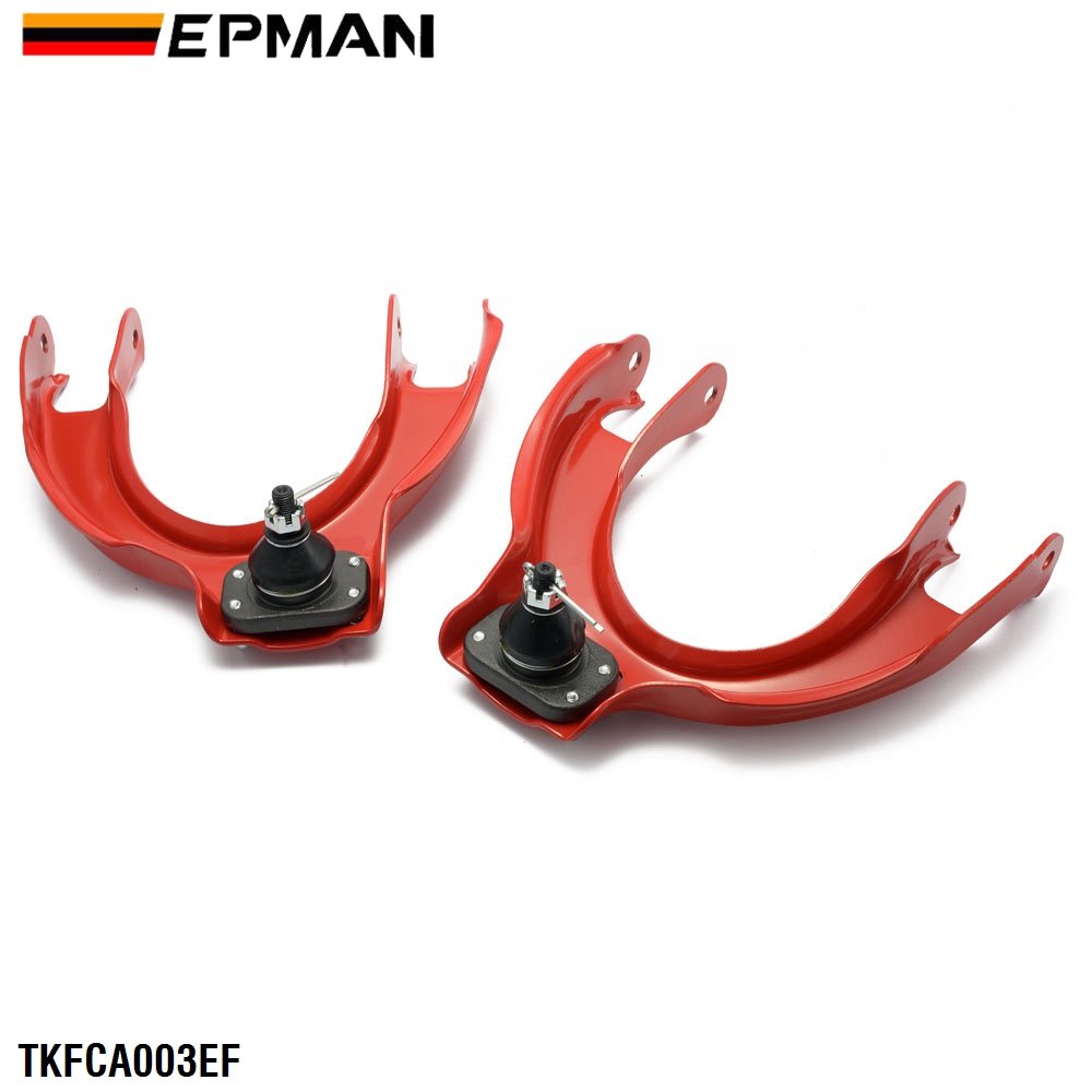 EPMAN Adjustable Front Upper Camber Kit Ball Joint Control Arm Compatible for Honda Civic CRX EF DA 88-91 TKFCA003EF